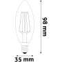 Avide LED Filament Candle 6W E14 NW High Lumen 806lm