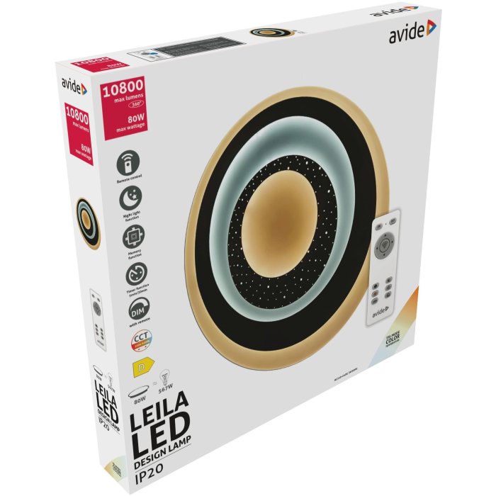 Avide ADO3S-80W-LEI-2.4G LED svietidlo Design Leila 80W s ďiaľkovým