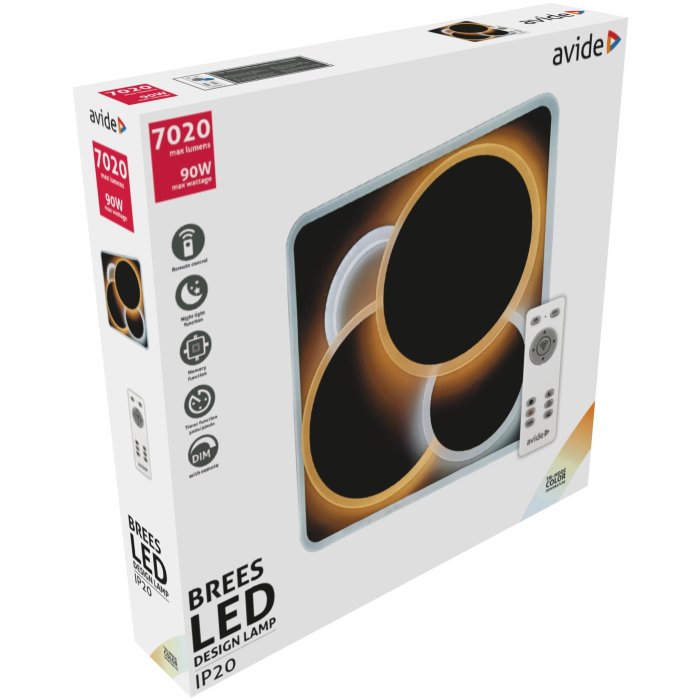 Avide ADO3S-BRE-2.4G LED svietidlo Design Brees 90W s ďiaľkovým