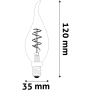 Avide LED Soft Filament Candle Flame 3W E14 180lumen teplá biela